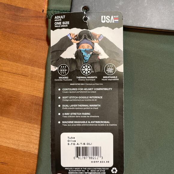 BlackStrap Adult The Tube Dual Layer Neck Gaiter one size green - Picture 3 of 6